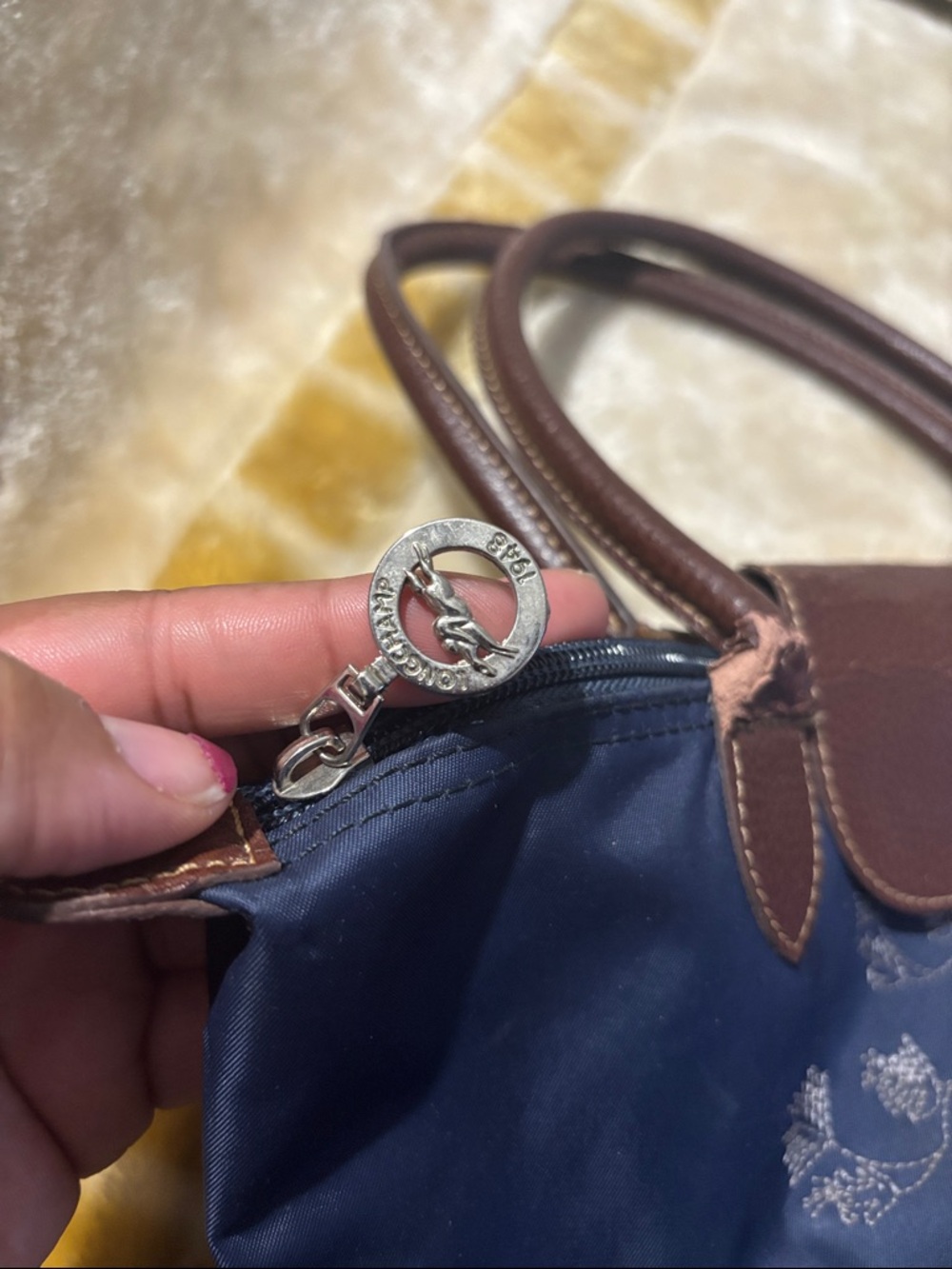 Longchamp Limitee Edition Embroidered Tote Bag - Picture 5 of 12